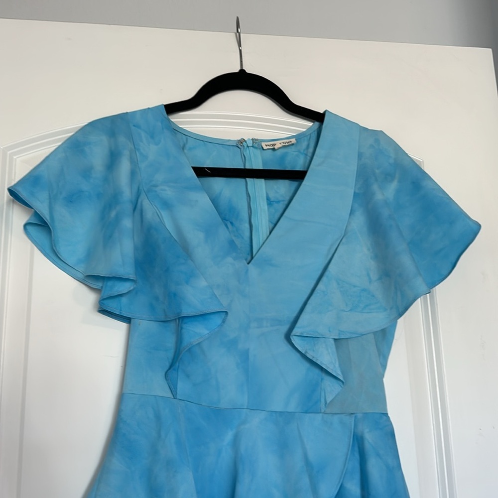 Blue Tie Dye Ruffle Romper - Size Small - Picture 2 of 6